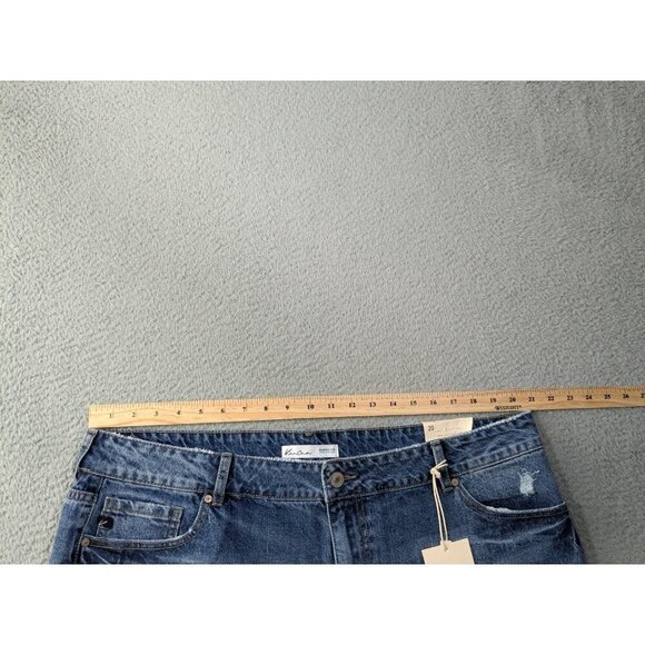 KanCan Jean Shorts Womens 20 High Rise Destructed Hem Destroyed Blue - Picture 9 of 14